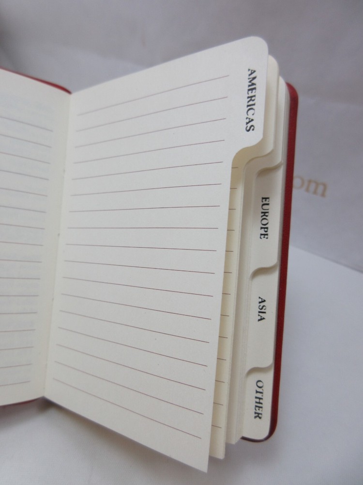 RESTAURANTS WINE NOTES Mini Notebook Leather Cover Post Miniatures Red
