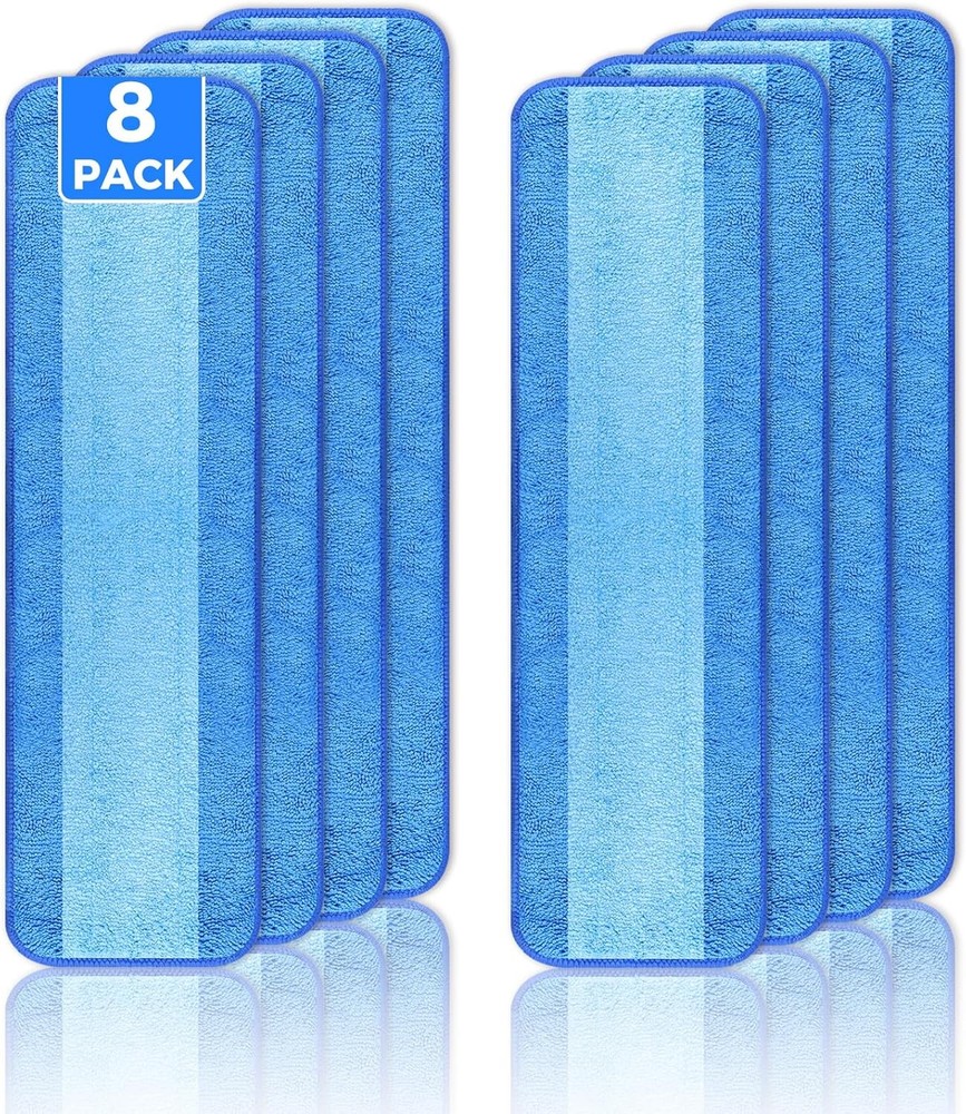 4-Pack Microfiber Cleaning Pads, 18-Inch Microfiber Mop Pads Compatible