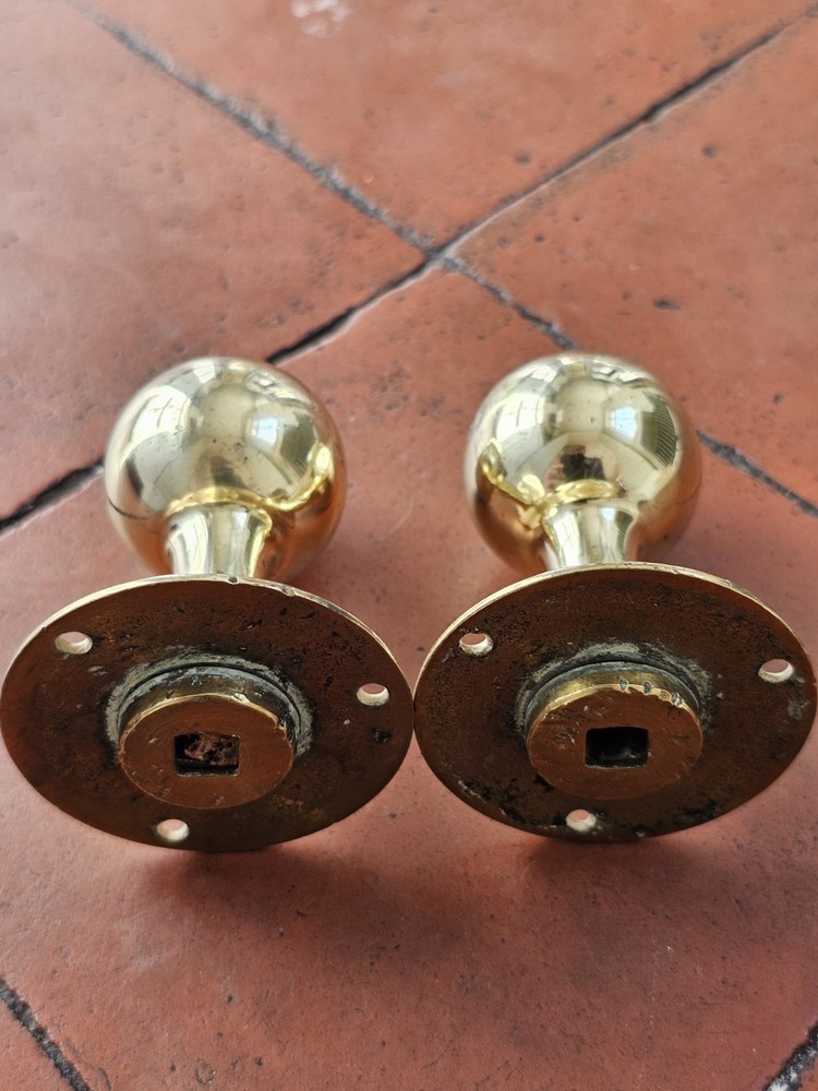 Antique original brass door knobs