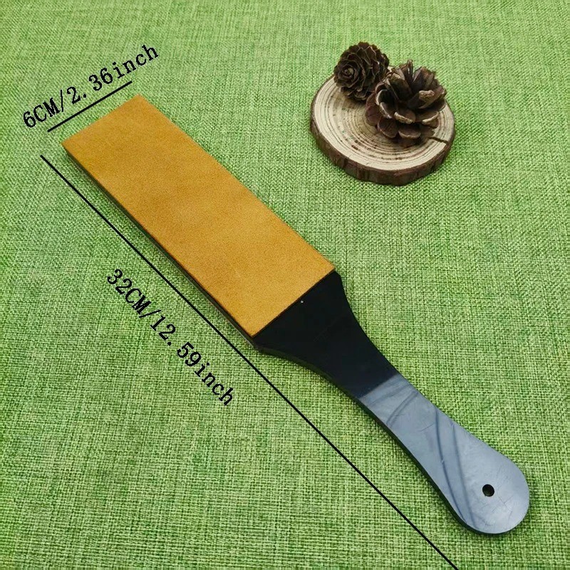 Double Sided Leather Strop Paddle Compound Knife Kit Sharpener Honing