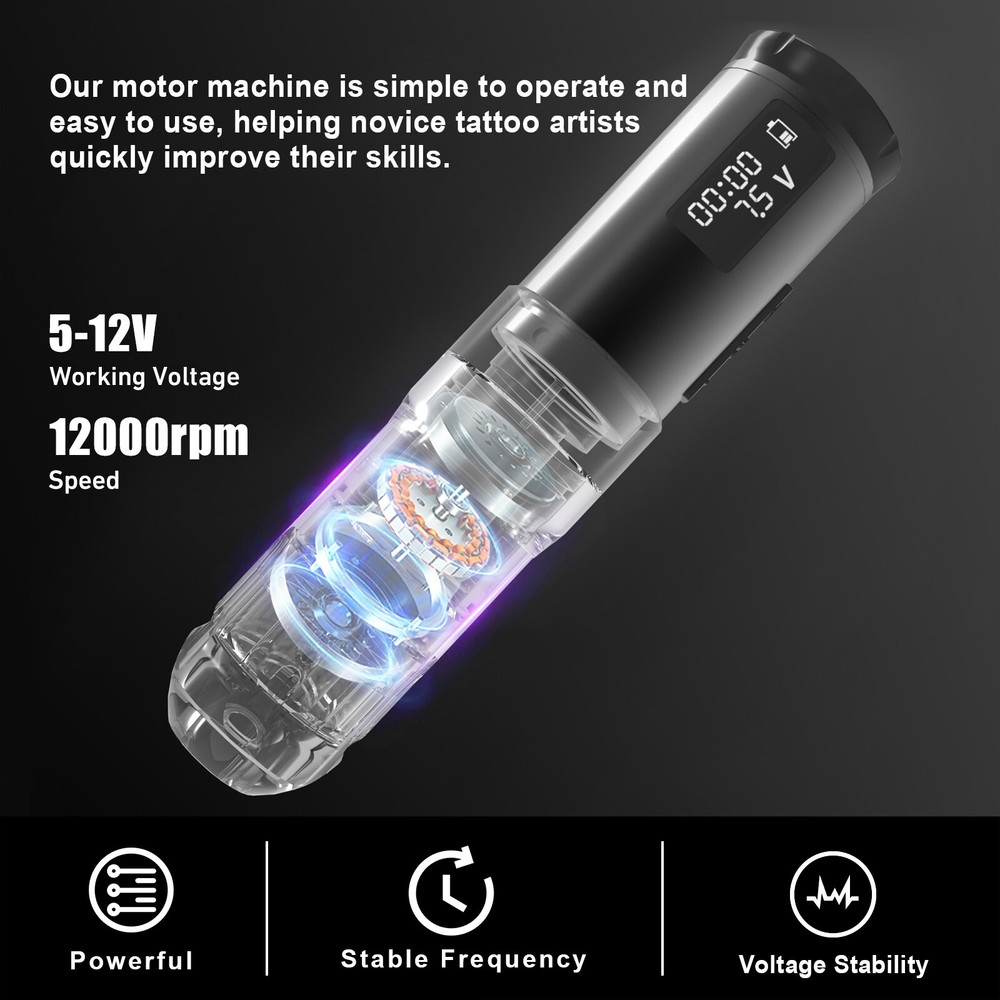 Tattoo Kit Professional Adjustable Stroke 2.7-4.5 Wireless Tattoo Machine Pen