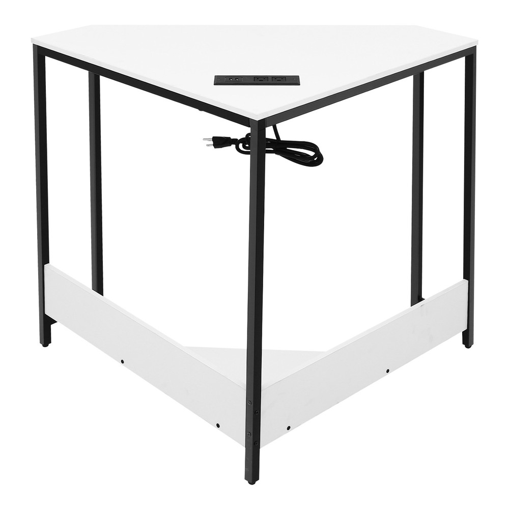 Computer Desk Corner Desk with Outlets Home Office Desk Triangular Corner Table