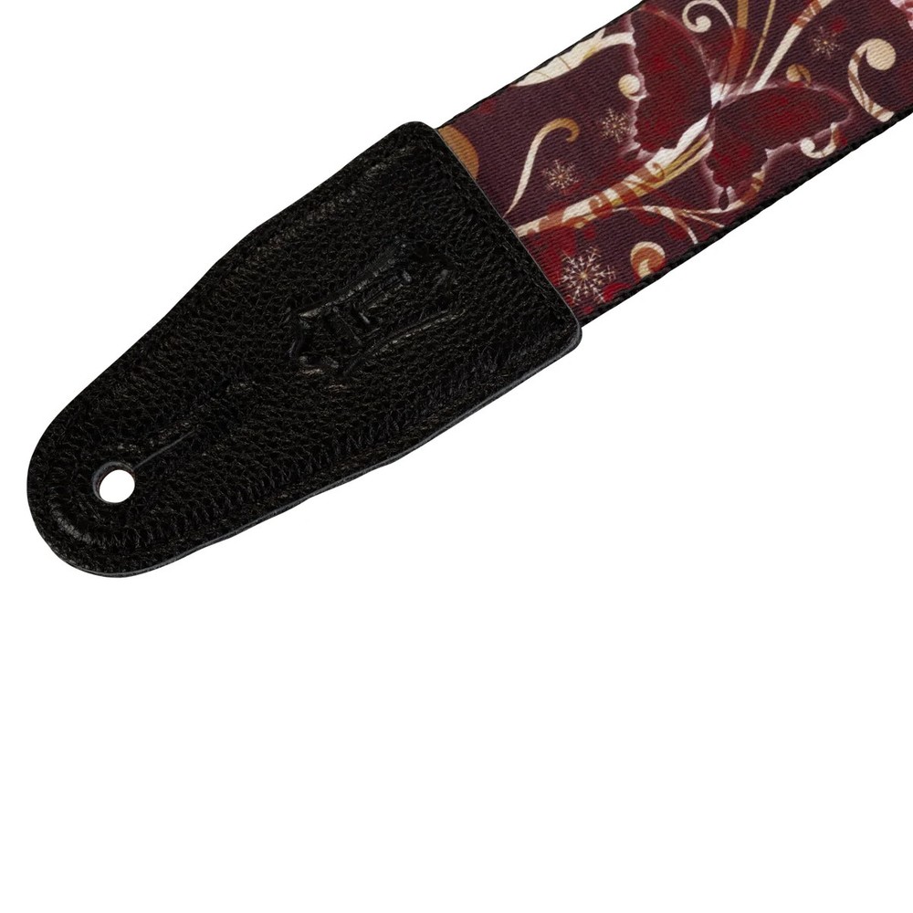 Levy's MPD2-027 2" Sublimation-Printed Polyester Guitar Strap - Red Butterfly
