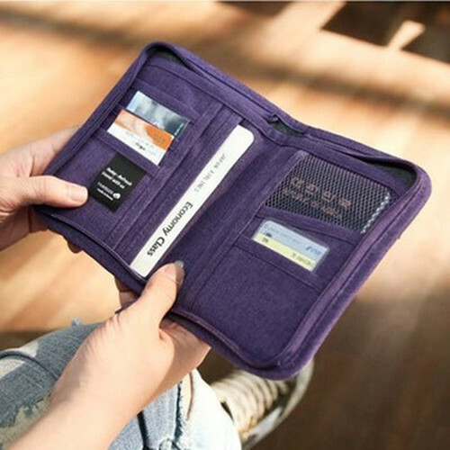 Travel Passport Holder Multi-function Document Package Multiple Card Wallet US