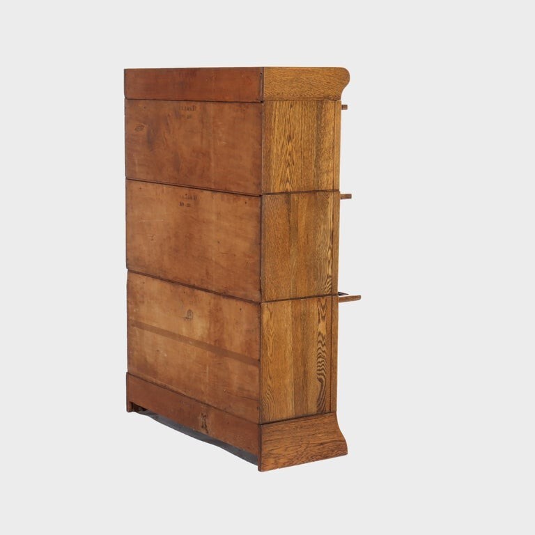 Globe Wernicke School Oak Three Stack Bookcase C1920