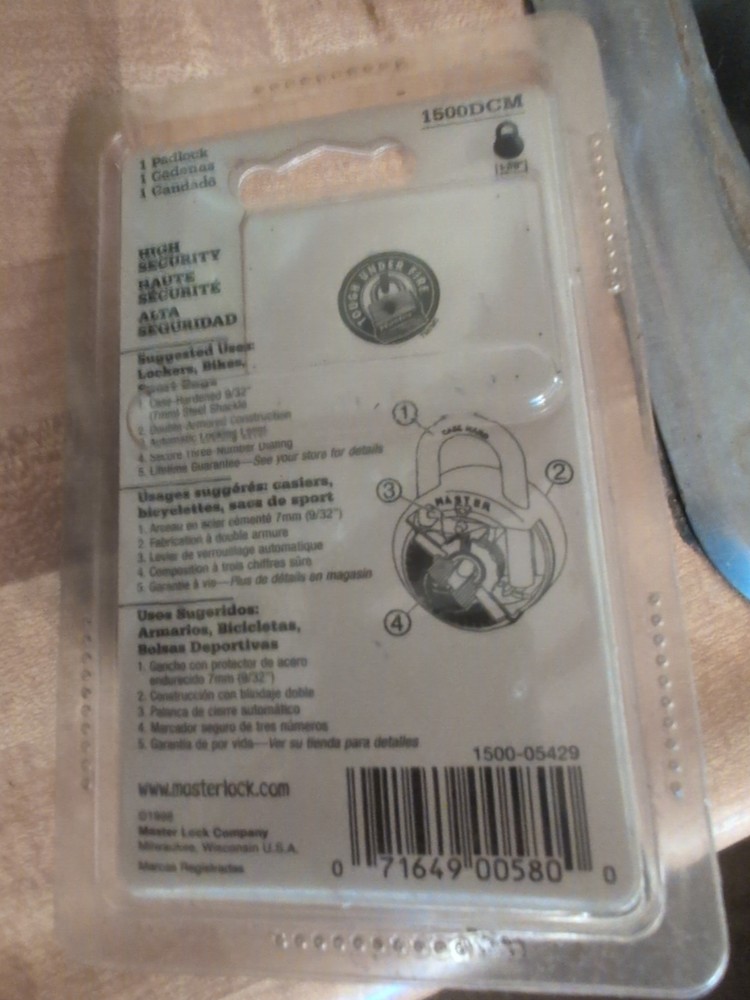 Master Combination Lock Nip Model 1500dcm