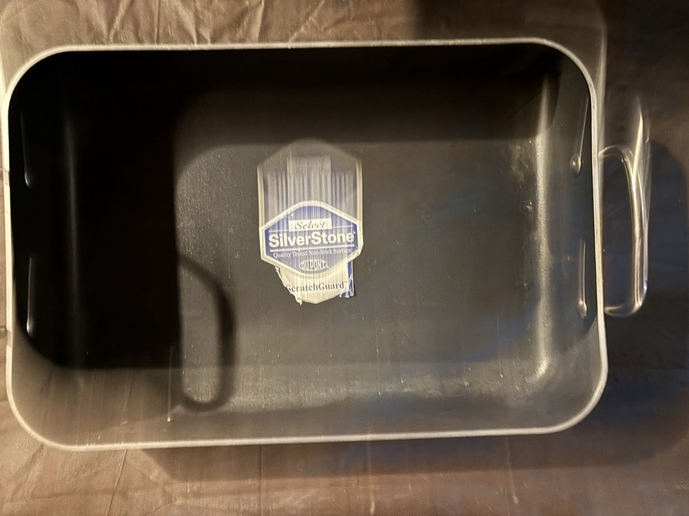Silver Stoneware Roasting Non Stick Roasting Pan