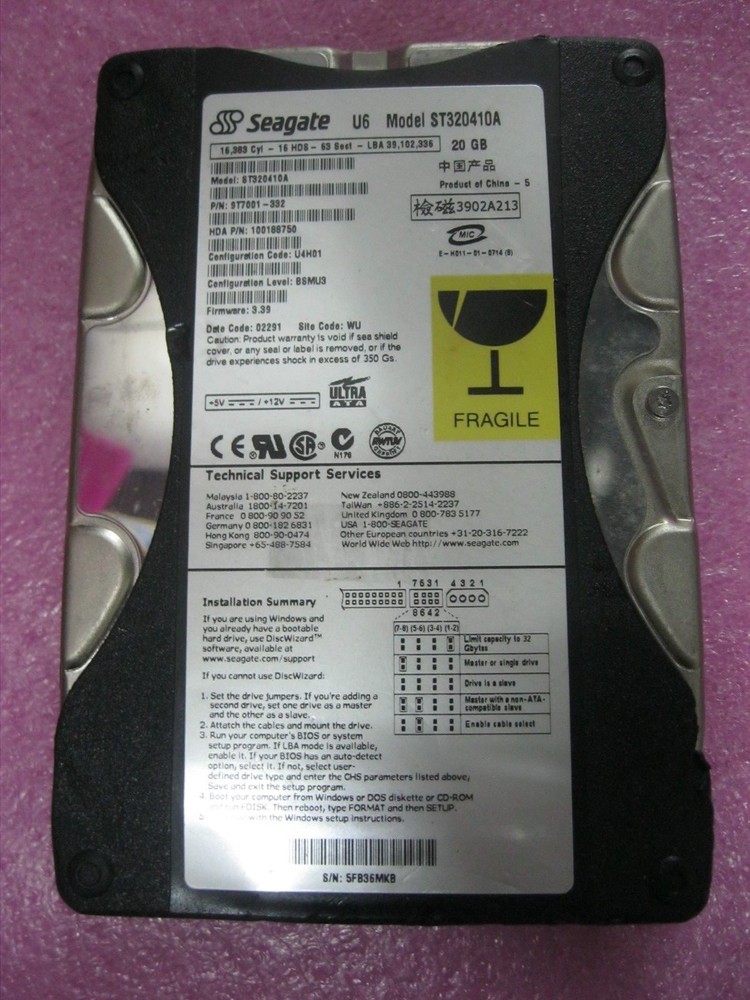 Seagate 20GB IDE ST320410A  3.5"  HDD