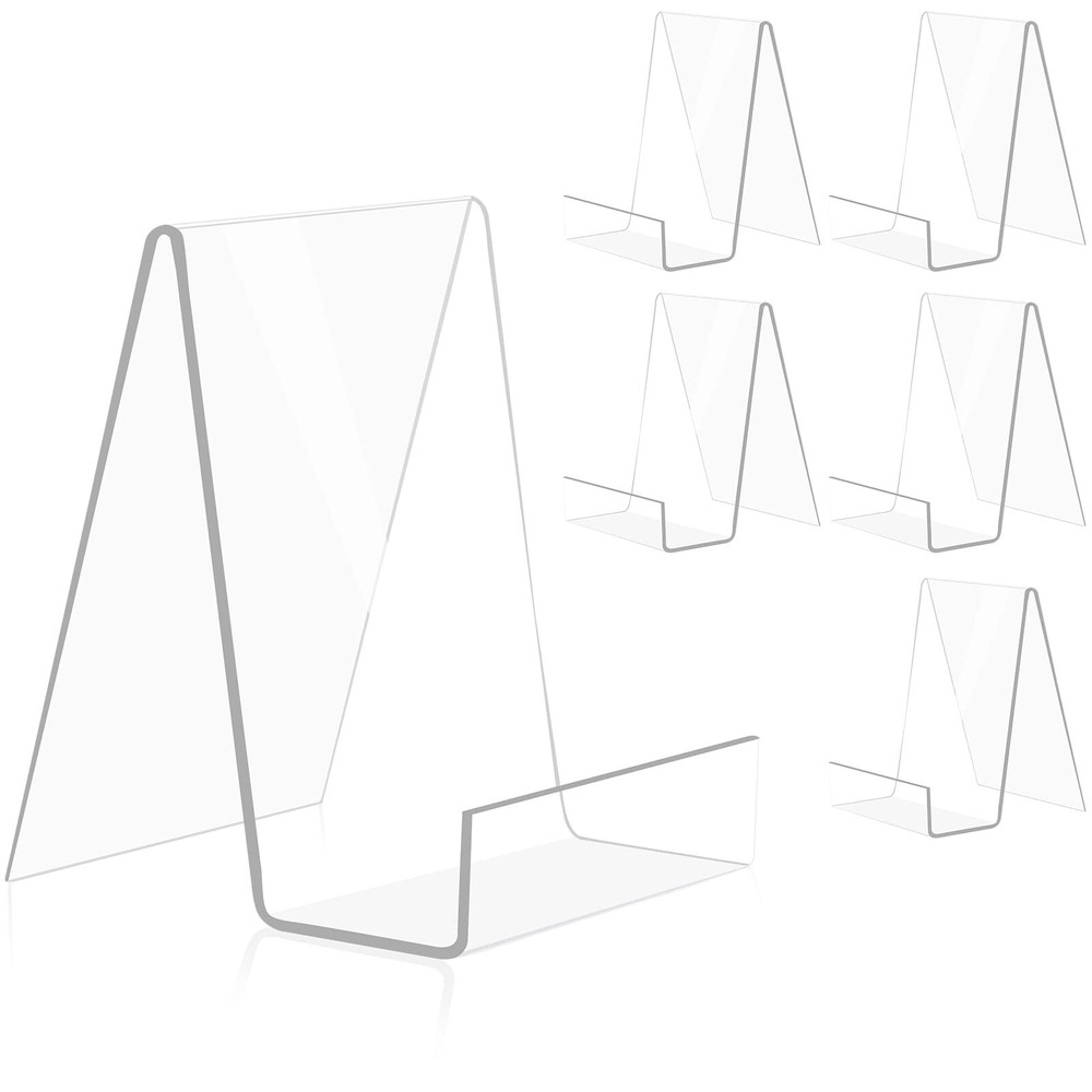 6 Pack Acrylic Book Stand Thickened Clear Book Display Easel Holder for Displ...