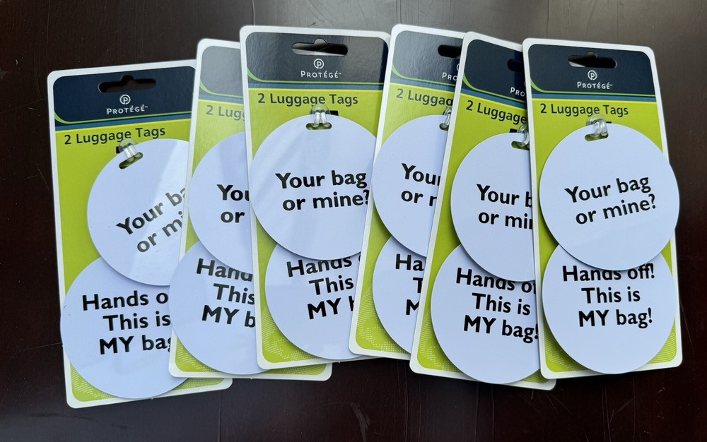 2-Pack White Luggage Tags
