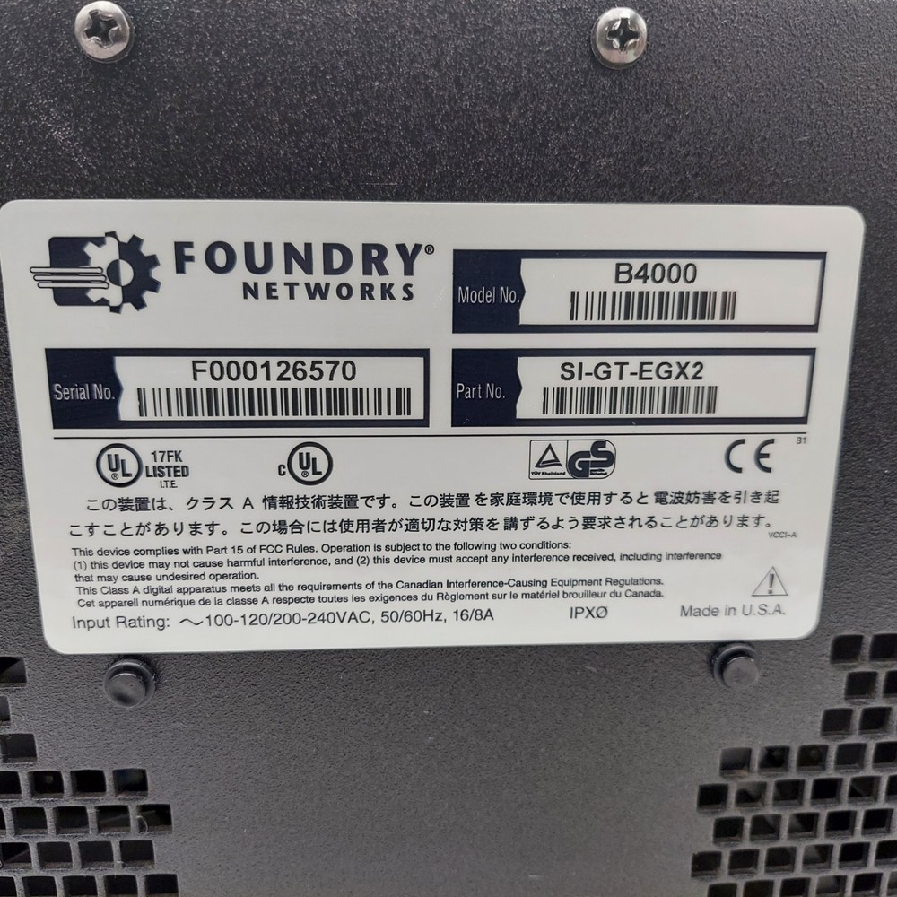 Foundry ServerIronGT EGx2 B4000 Chassis