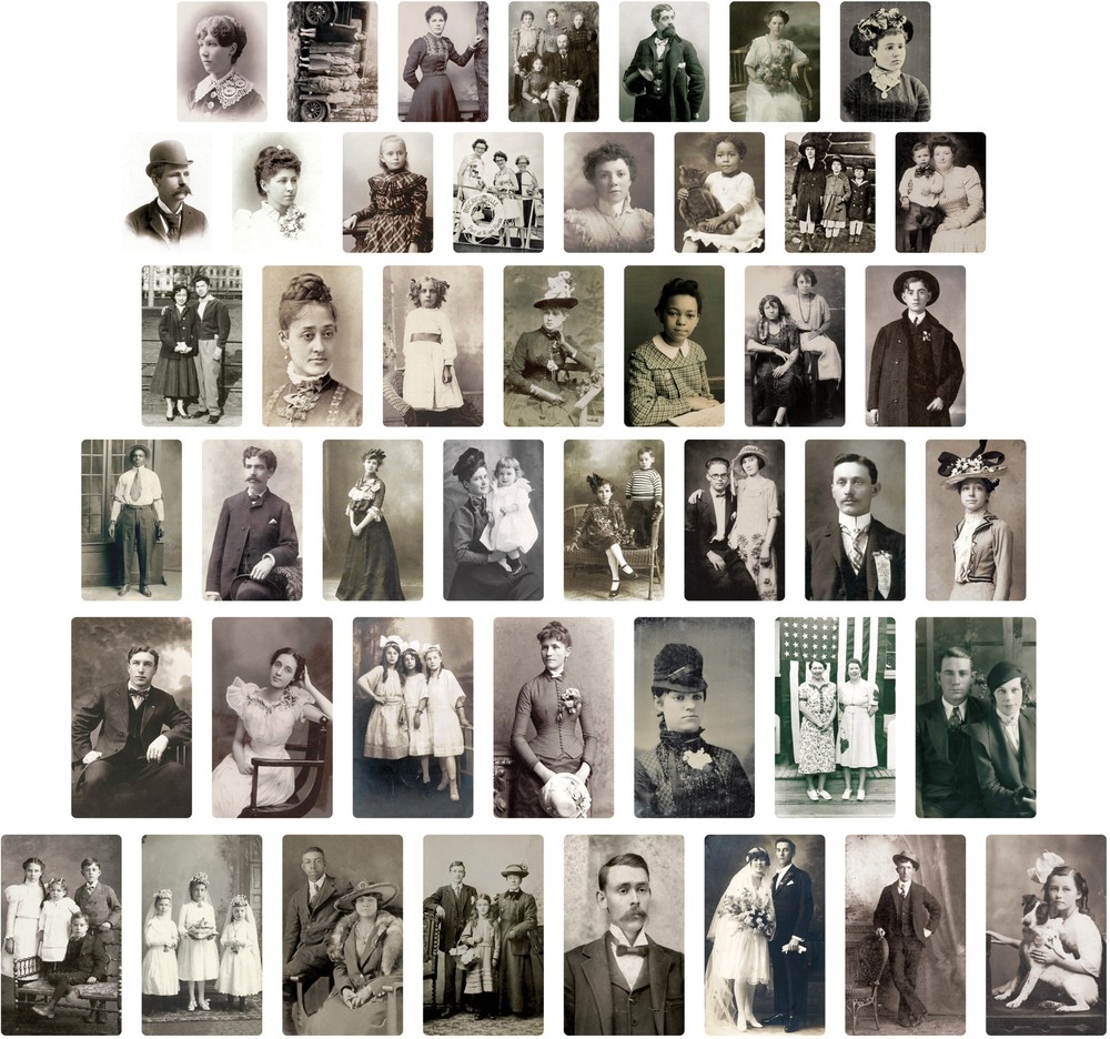 Idea-Ology Found Relative Vintage Portraits 45/Pkg