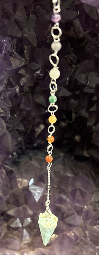 turquoise Pendulum With Detachable Chakra Chain