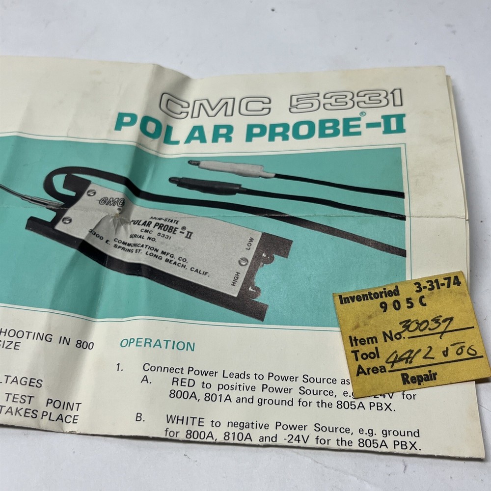 Solid State POLAR PROBE II CMC 5331 Box Tool And Instruction