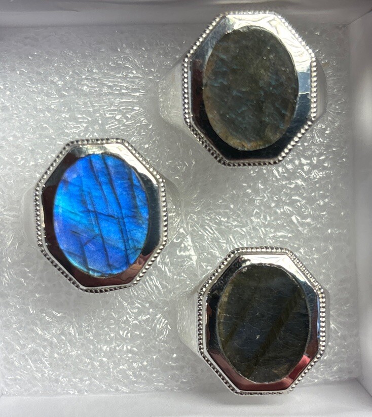 mens sterling silver ring Size 8 Labradorite