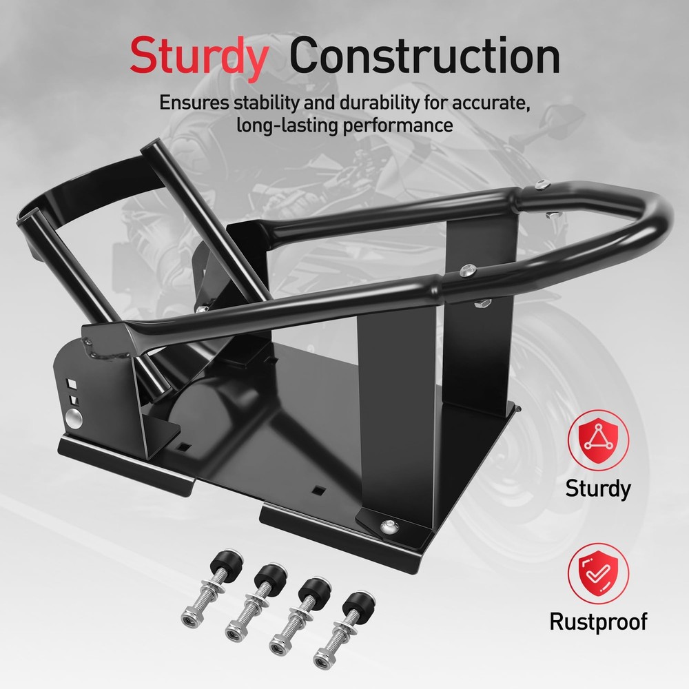 Motorcycle Front Wheel Chock Stand Adjustable Removable Cradle Garage Tool