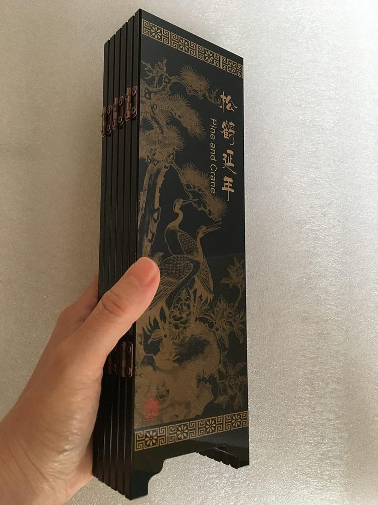 Decorations The Home 6 Panel Divider Mini Folding Screen Chinese Lacquerware