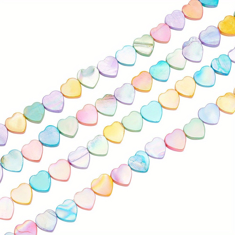 1box about 68pcs 2 Strands Electroplated Freshwater Shell Beads Strands