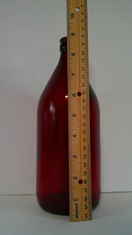 Vintage Anchorglass Royal Ruby 1950 Quart Schlitz Beer Bottle