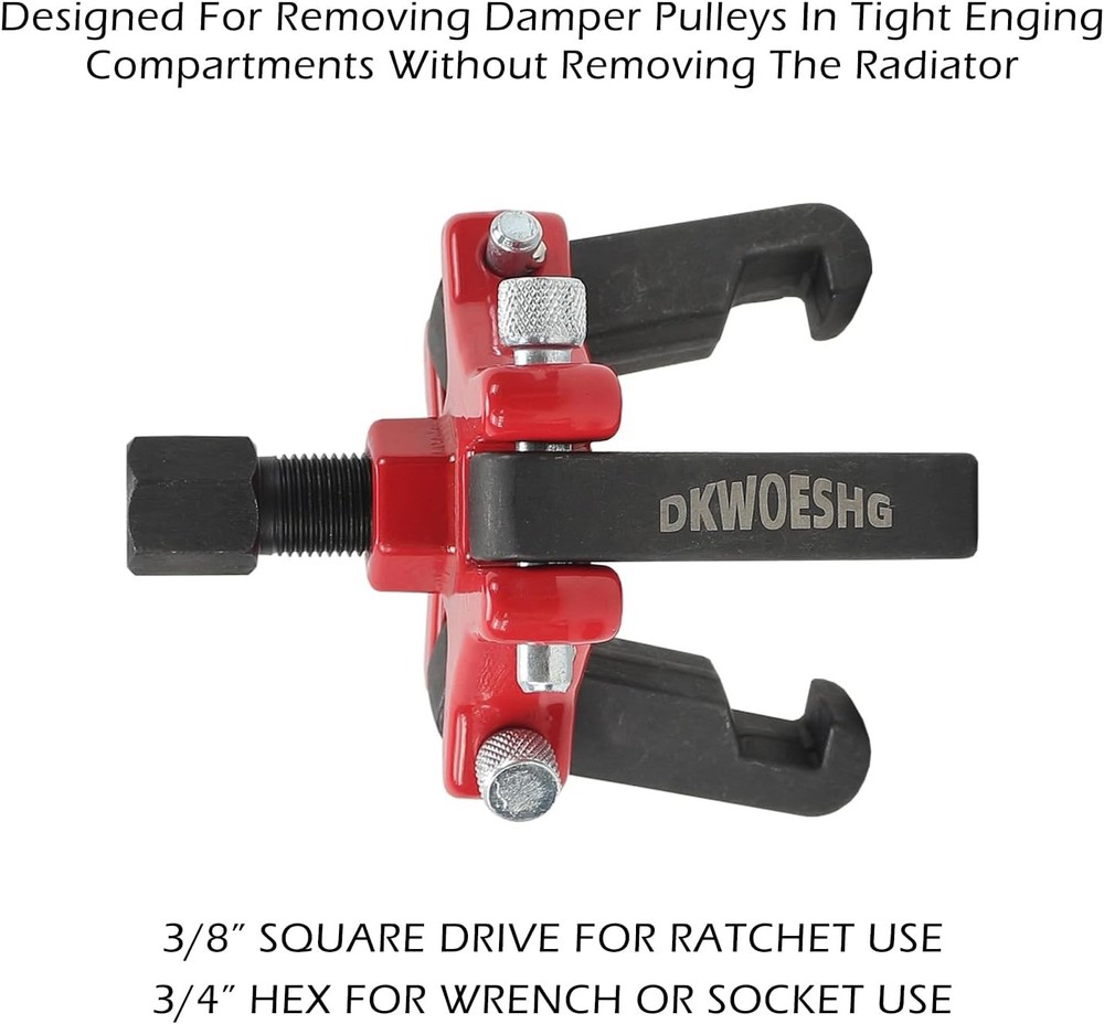 Harmonic Balancer Puller & Crankshaft Pulley Removal Tool Kit - 3 Jaw Puller Set
