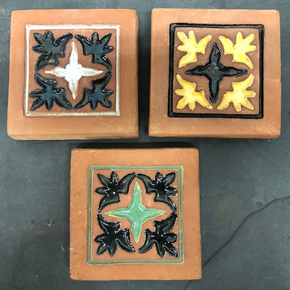 Vintage Gladding McBean Chunky Decorated Tile (3)