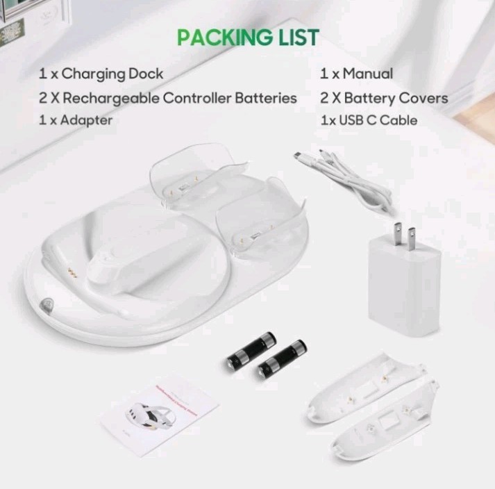 45W Quick Charge Dock for Meta Quest 3 - Wireless Charging & LED Indicator
