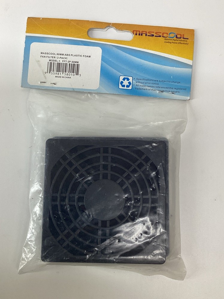 Masscool 80mm Computer Plastic Foam Fan Filter Dust Guard abs plastic (2-pack)