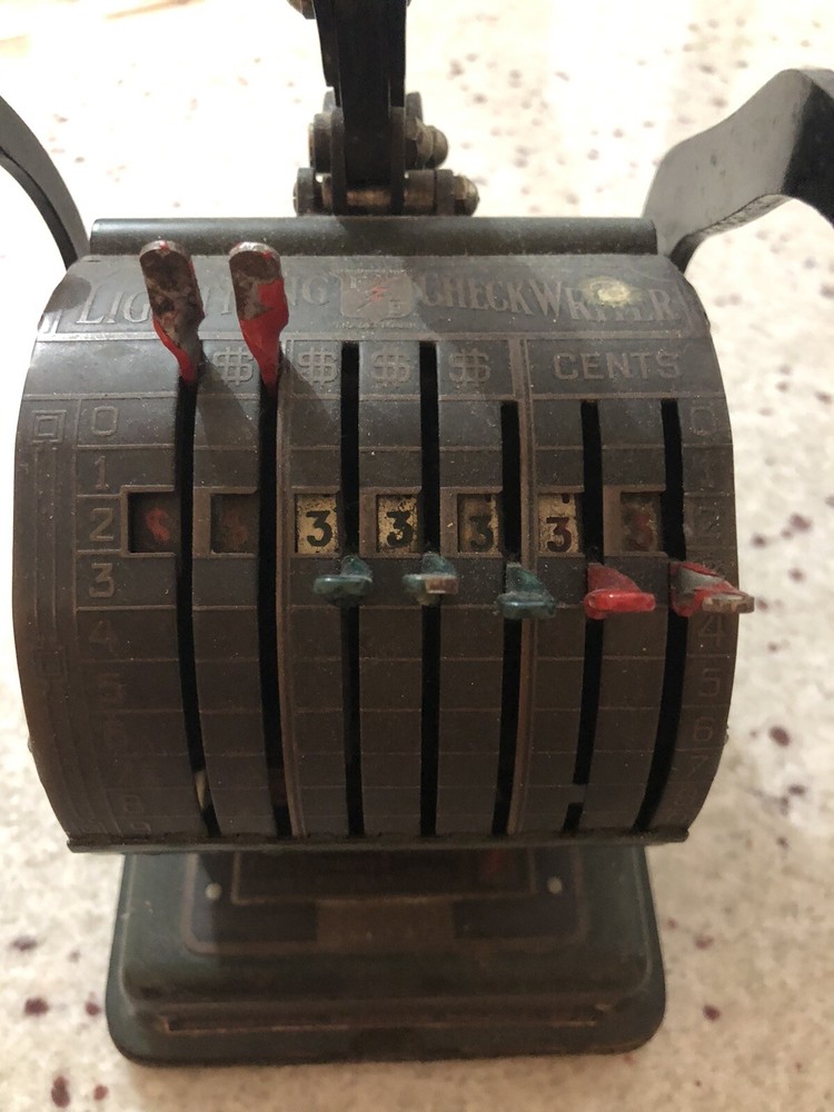 Vintage Lightning Check Writer.    Still Will Print a Check