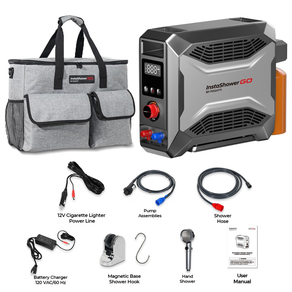 FOGATTI Portable Water Heater, Tankless Water Heater, Camping Heater With Pump