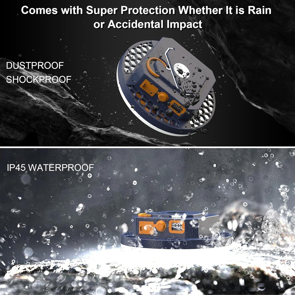 LED Flashlight & Camping Lantern Combo - Power Display & Emergency Light