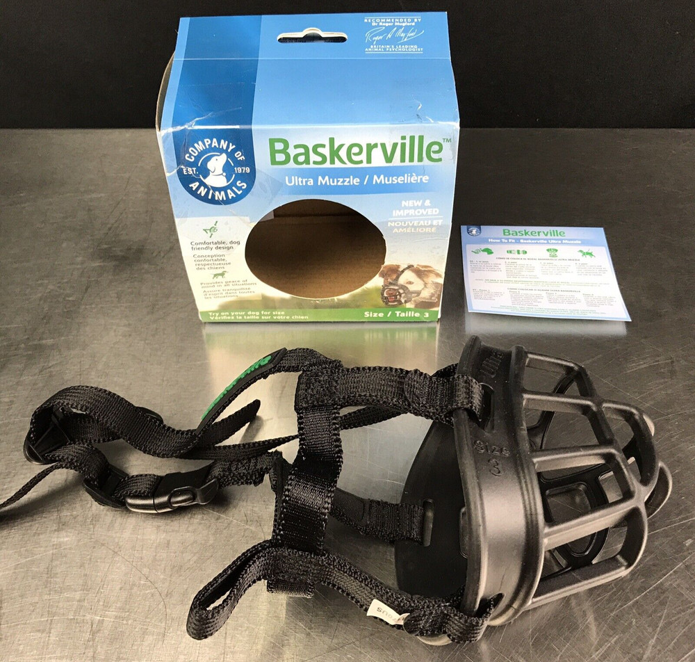 Baskerville Ultra Muzzle Dog Comfortable Plastic Mesh Basket Black Size 3