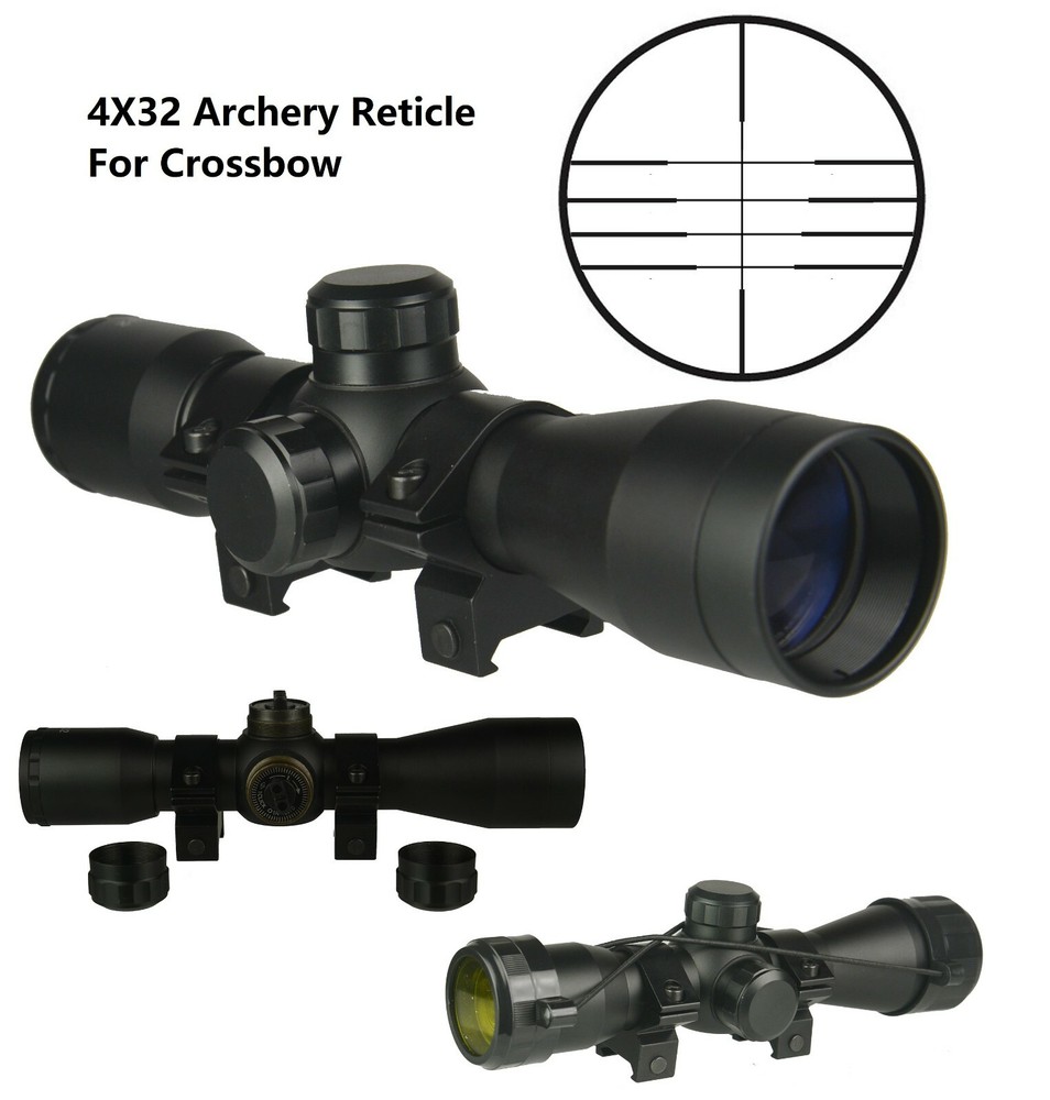 4X32 Compact Archery Crossbow Multi Range Reticle Scope Come with Ring New Other