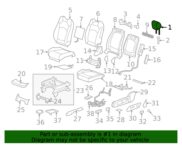 Genuine GM Headrest 25845197