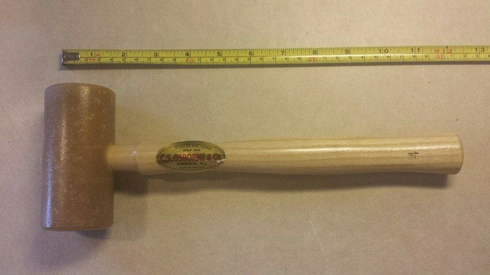 C S Osborne 196-4  Solid Head Rawhide Mallet, non marring, soft strike