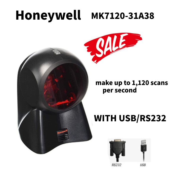 Honeywell MS7120 Orbit Laser Desktop Barcode Reader RS232 USB Cordless Reader