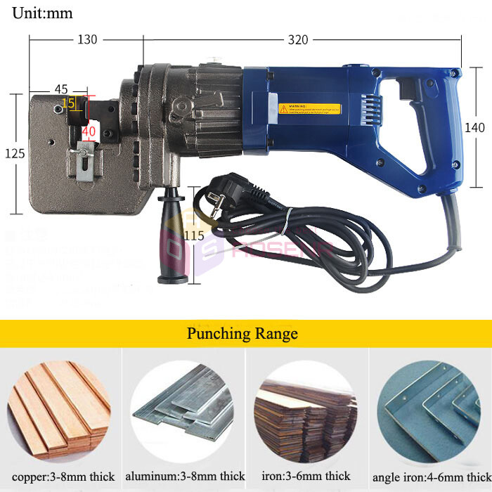 Portable Electric Hole Making Punch Tool Hydraulic Knockout Punch Driver Kit