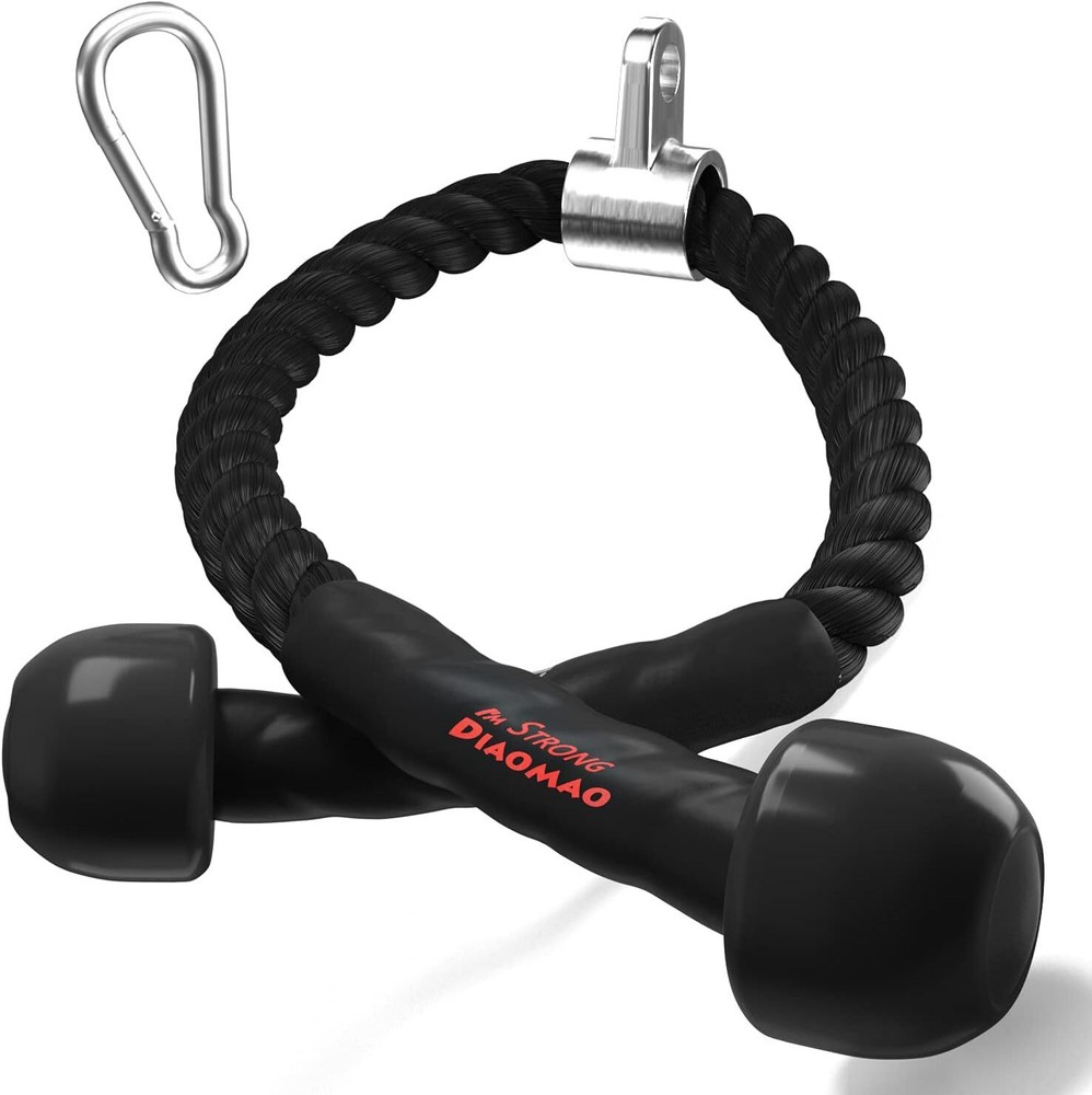 Triceps Rope with Upgraded Rubber Handles, 35 Inch Triceps Pulldown Rope,