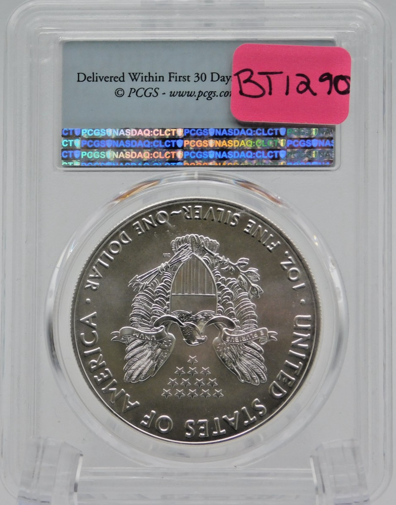 2018 (W) SILVER EAGLE PCGS MS70 STRUCK AT WEST POINT LABEL (BT1290)