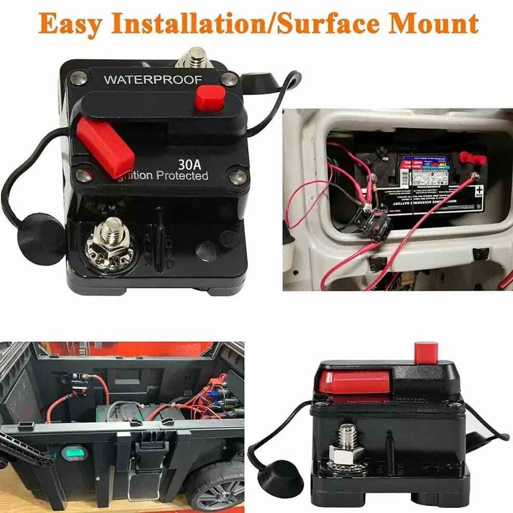 2Pack 30 Amp Marine Circuit Breaker Switch Fuses with Manually Reset Button