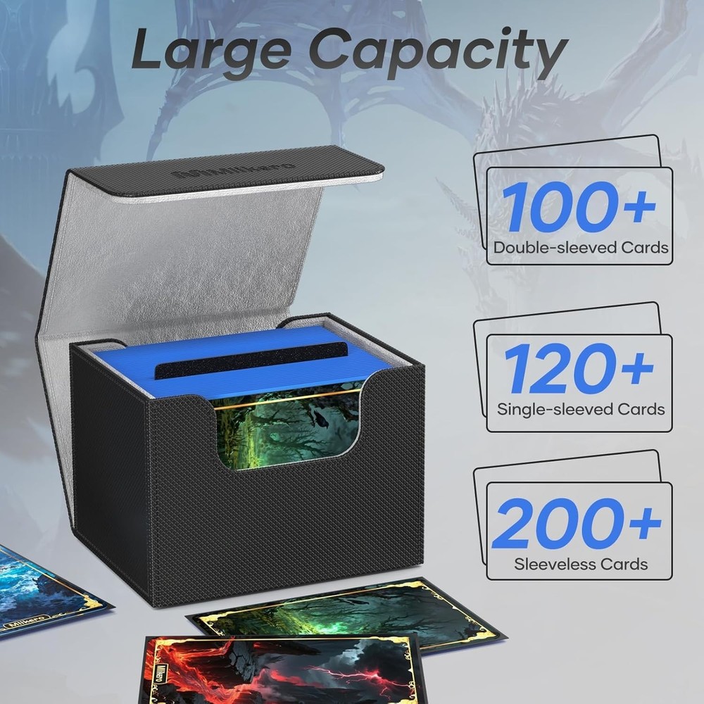 Rectangular Card Deck Box Holds 200+ Unsleeved Cards - Perfect for Gaming