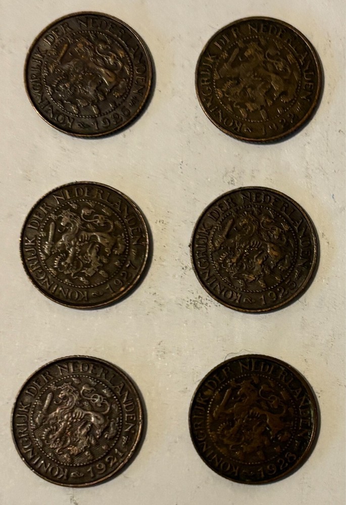 (6) 1920's  Netherlands One Cent lot 358