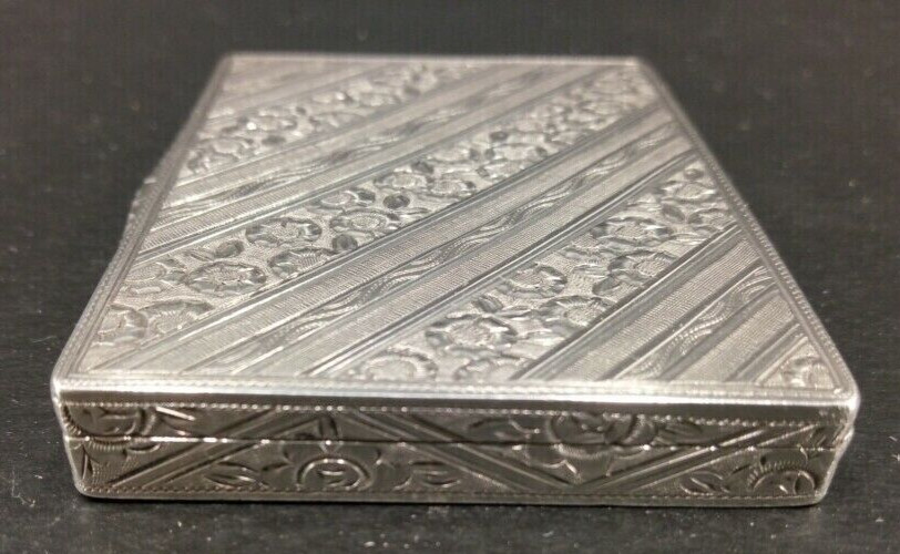 Antique " Cigarette , case Box " 19th STERLING SILVER * An exceptional case *