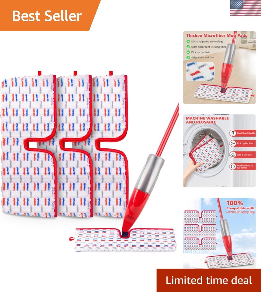 Efficient Floor Cleaning with 3 Pack Microfiber Mop Pads for O-Cedar ProMist MAX
