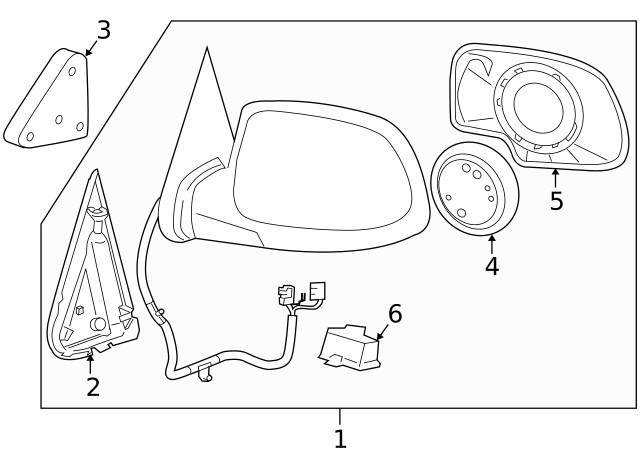 Genuine GM Mirror Glass 19120543