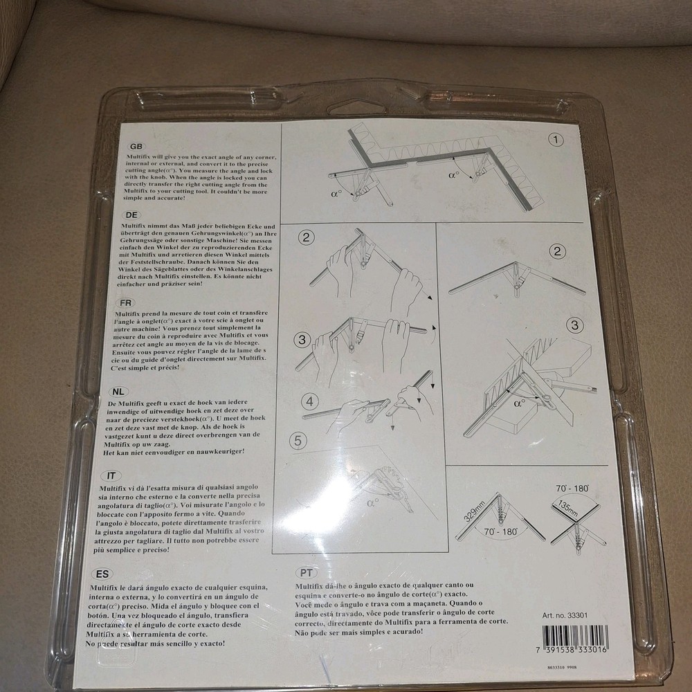 NOS Nobex Multifix Combination Protractor Sliding Angle Miter Square 33301