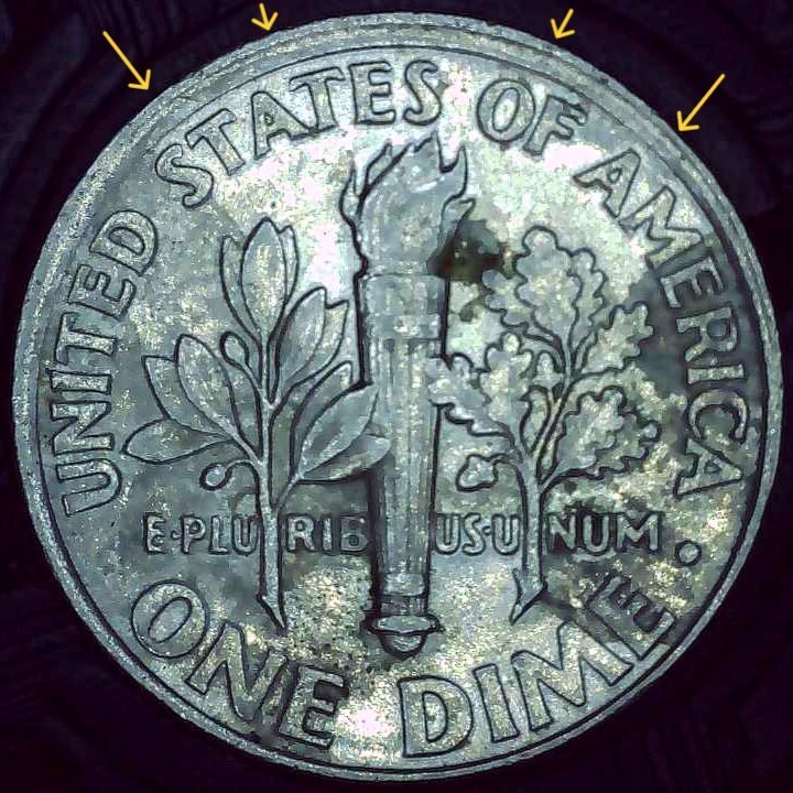 1999 P Dime error collar clash