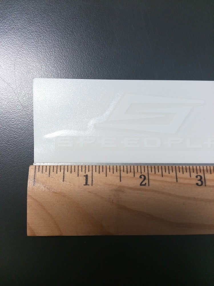 3.5" Speed Play Decal/Sticker White on Clear