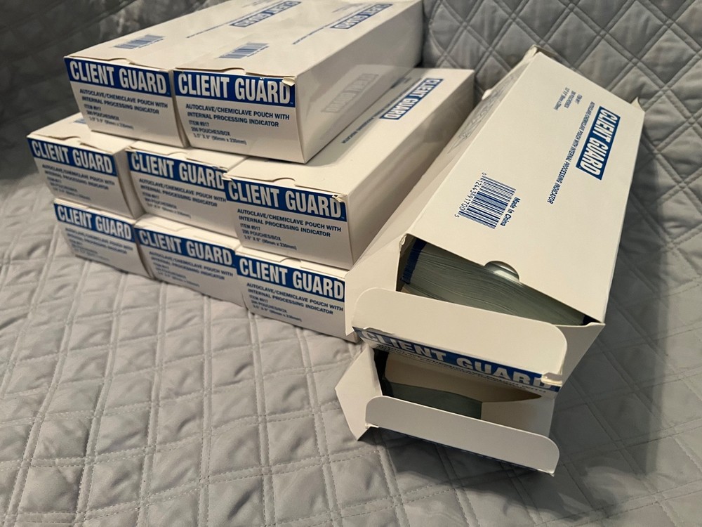 10 boxes autoclave/chemiclave pouch w/ internal processing indicator 3.5"x9"