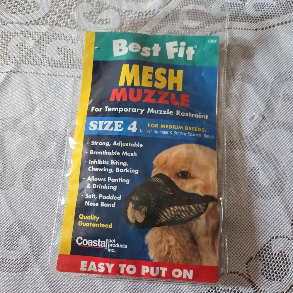 Best Fit Mesh Muzzle Size 4 for Medium Dogs
