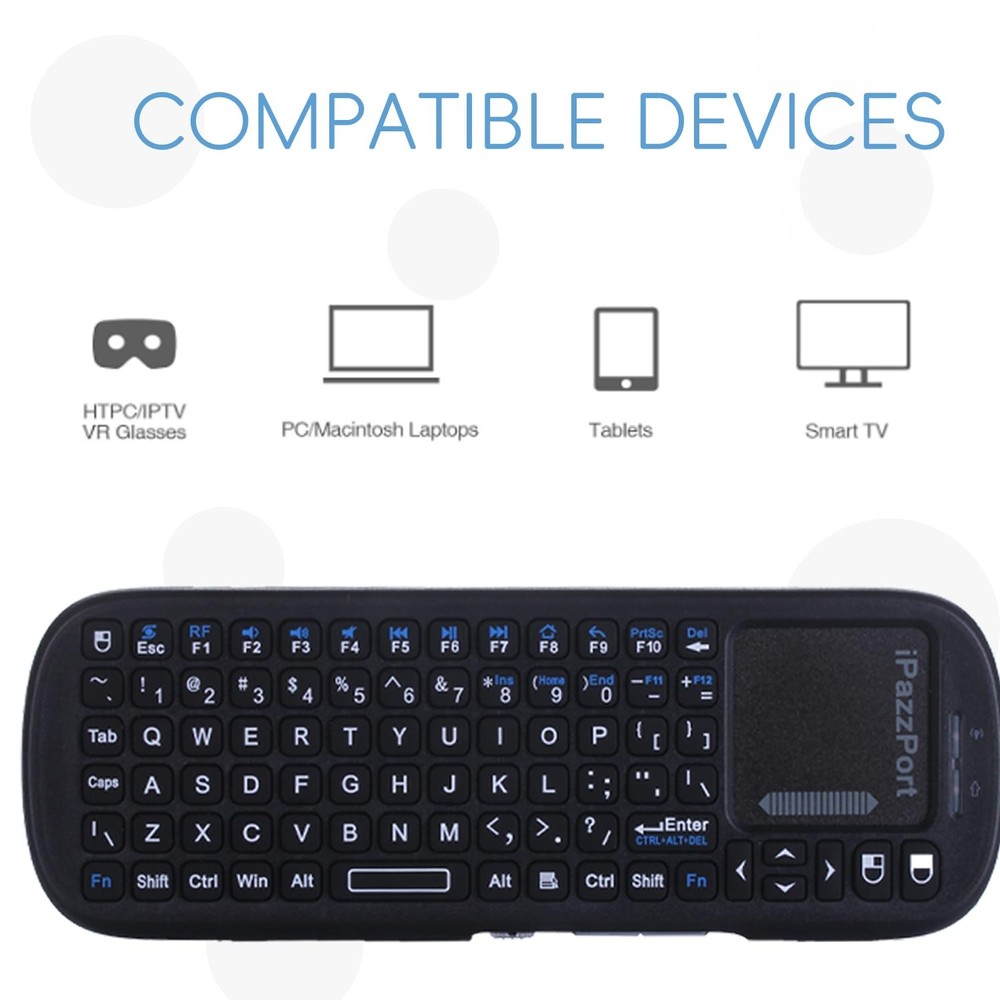 2.4G+Bluetooth Wireless Mini Keyboard with Touchpad and Compact Design,Portab...